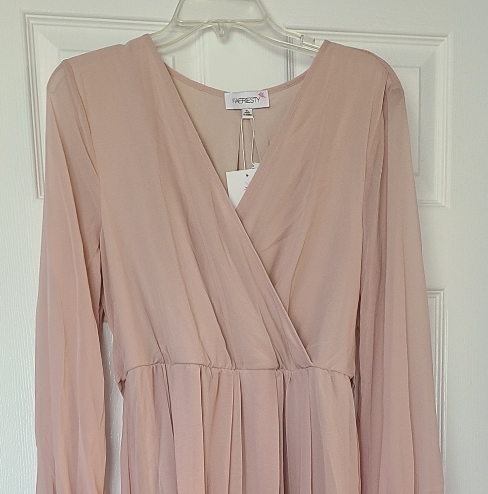 Natural chiffon maxi dress - Picture 2 of 4